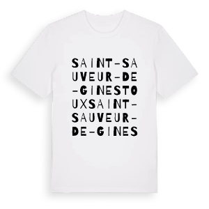 Saint-Sauveur-de-Ginestoux ordlek t-shirt – ekologisk bomull t-shirt från Pinshirt