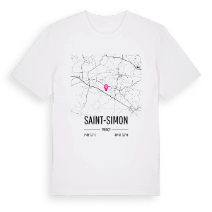 Saint-Simon karta t-shirt – ekologisk bomull t-shirt från Pinshirt