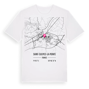 Saint-Sulpice-la-Pointe karta t-shirt – ekologisk bomull t-shirt från Pinshirt