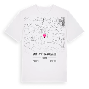 Saint-Victor-Rouzaud karta t-shirt – ekologisk bomull t-shirt från Pinshirt