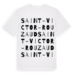 Saint-Victor-Rouzaud ordlek t-shirt – ekologisk bomull t-shirt från Pinshirt