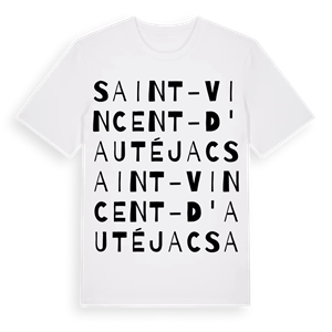 Saint-Vincent-d'Autéjac ordlek t-shirt – ekologisk bomull t-shirt från Pinshirt