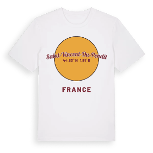 Saint-Vincent-du-Pendit cirkel t-shirt – ekologisk bomull t-shirt från Pinshirt