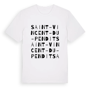 Saint-Vincent-du-Pendit ordlek t-shirt – ekologisk bomull t-shirt från Pinshirt