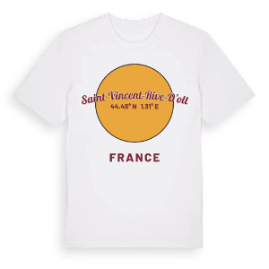 Saint-Vincent-Rive-d'Olt cirkel t-shirt – ekologisk bomull t-shirt från Pinshirt
