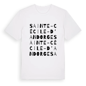 Sainte-Cécile-d'Andorge ordlek t-shirt – ekologisk bomull t-shirt från Pinshirt