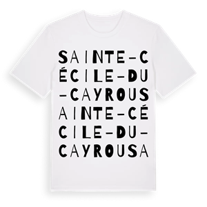 Sainte-Cécile-du-Cayrou ordlek t-shirt – ekologisk bomull t-shirt från Pinshirt