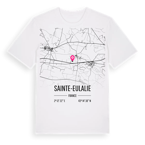 Sainte-Eulalie karta t-shirt – ekologisk bomull t-shirt från Pinshirt