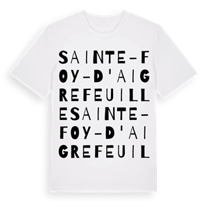 Sainte-Foy-d'Aigrefeuille ordlek t-shirt – ekologisk bomull t-shirt från Pinshirt