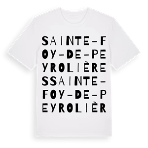 Sainte-Foy-de-Peyrolières ordlek t-shirt – ekologisk bomull t-shirt från Pinshirt