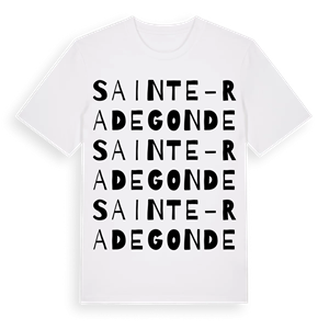 Sainte-Radegonde ordlek t-shirt – ekologisk bomull t-shirt från Pinshirt