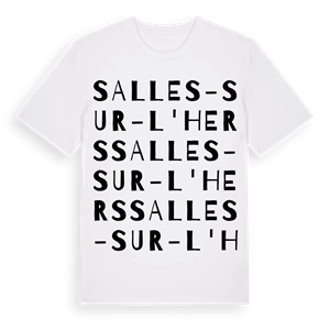 Salles-sur-l'Hers ordlek t-shirt – ekologisk bomull t-shirt från Pinshirt