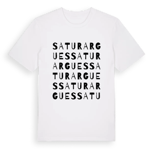 Saturargues ordlek t-shirt – ekologisk bomull t-shirt från Pinshirt
