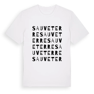 Sauveterre ordlek t-shirt – ekologisk bomull t-shirt från Pinshirt