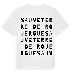Sauveterre-de-Rouergue ordlek t-shirt – ekologisk bomull t-shirt från Pinshirt