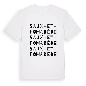 Saux-et-Pomarède ordlek t-shirt – ekologisk bomull t-shirt från Pinshirt