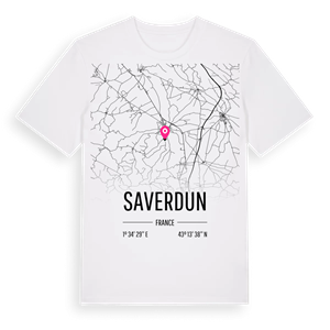 Saverdun karta t-shirt – ekologisk bomull t-shirt från Pinshirt