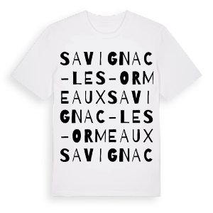 Savignac-les-Ormeaux ordlek t-shirt – ekologisk bomull t-shirt från Pinshirt