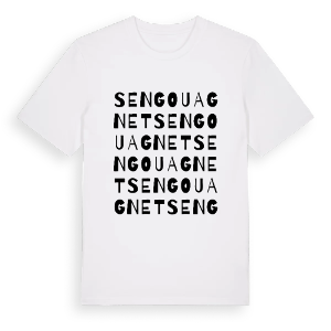 Sengouagnet ordlek t-shirt – ekologisk bomull t-shirt från Pinshirt