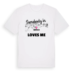 Någon i Sérignan älskar mig t-shirt – ekologisk bomull t-shirt från Pinshirt