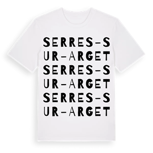 Serres-sur-Arget ordlek t-shirt – ekologisk bomull t-shirt från Pinshirt