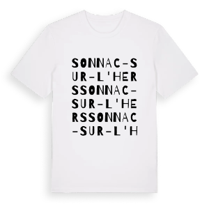 Sonnac-sur-l'Hers ordlek t-shirt – ekologisk bomull t-shirt från Pinshirt