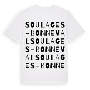 Soulages-Bonneval ordlek t-shirt – ekologisk bomull t-shirt från Pinshirt