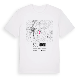 Soumont karta t-shirt – ekologisk bomull t-shirt från Pinshirt