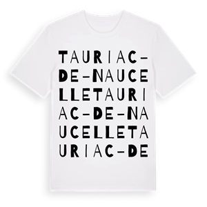 Tauriac-de-Naucelle ordlek t-shirt – ekologisk bomull t-shirt från Pinshirt