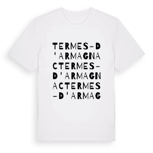 Termes-d'Armagnac ordlek t-shirt – ekologisk bomull t-shirt från Pinshirt
