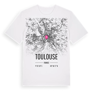 Toulouse karta t-shirt – ekologisk bomull t-shirt från Pinshirt