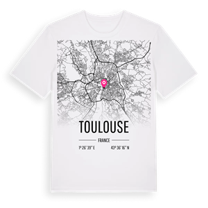 Toulouse karta t-shirt – ekologisk bomull t-shirt från Pinshirt