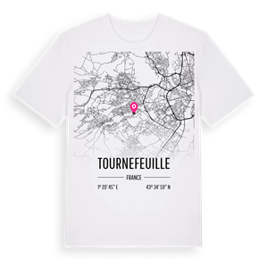 Tournefeuille karta t-shirt – ekologisk bomull t-shirt från Pinshirt