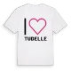 Jag älskar Tudelle t-shirt stort tryck