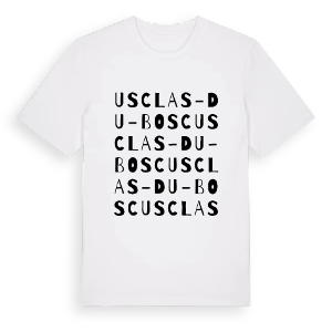 Usclas-du-Bosc ordlek t-shirt – ekologisk bomull t-shirt från Pinshirt
