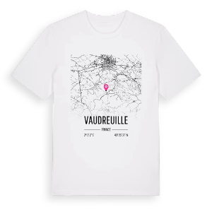 Vaudreuille karta t-shirt – ekologisk bomull t-shirt från Pinshirt