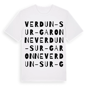 Verdun-sur-Garonne ordlek t-shirt – ekologisk bomull t-shirt från Pinshirt