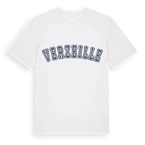Verzeille college t-shirt – ekologisk bomull t-shirt från Pinshirt