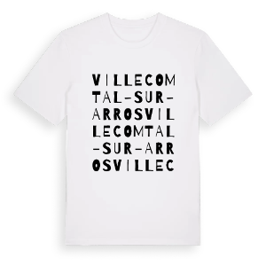 Villecomtal-sur-Arros ordlek t-shirt – ekologisk bomull t-shirt från Pinshirt