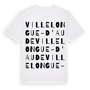 Villelongue-d'Aude ordlek t-shirt – ekologisk bomull t-shirt från Pinshirt