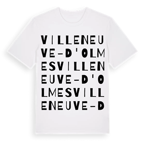 Villeneuve-d'Olmes ordlek t-shirt – ekologisk bomull t-shirt från Pinshirt