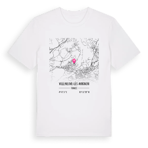 Villeneuve-lès-Avignon karta t-shirt – ekologisk bomull t-shirt från Pinshirt
