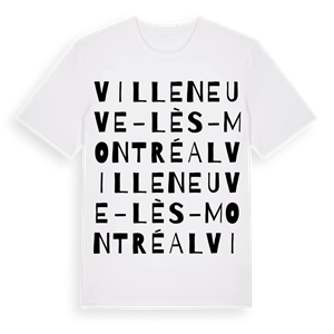 Villeneuve-lès-Montréal ordlek t-shirt – ekologisk bomull t-shirt från Pinshirt