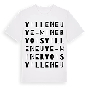Villeneuve-Minervois ordlek t-shirt – ekologisk bomull t-shirt från Pinshirt