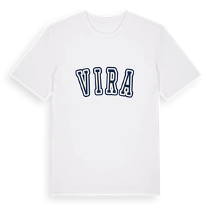 Vira college t-shirt – ekologisk bomull t-shirt från Pinshirt