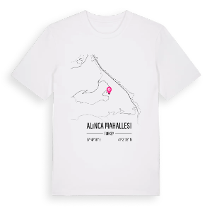 Alınca Mahallesi karta t-shirt – ekologisk bomull t-shirt från Pinshirt