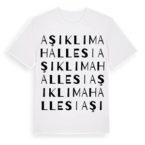 Aşıklı Mahallesi ordlek t-shirt – ekologisk bomull t-shirt från Pinshirt