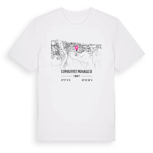 Cumhuriyet Mahallesi karta t-shirt – ekologisk bomull t-shirt från Pinshirt