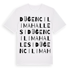 Düğencili Mahallesi ordlek t-shirt – ekologisk bomull t-shirt från Pinshirt