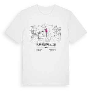 Durugöl Mahallesi karta t-shirt – ekologisk bomull t-shirt från Pinshirt